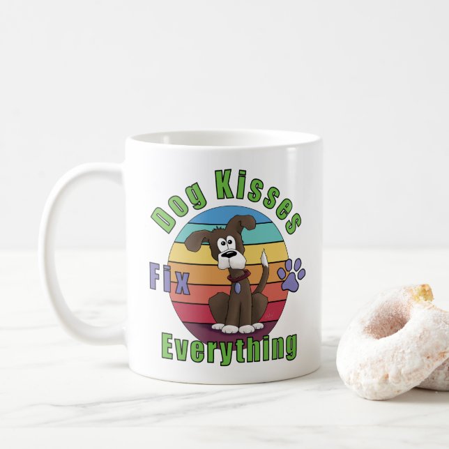 Dog Kisses Fix Alles Kaffeemaschine Tasse (Mit Donut)