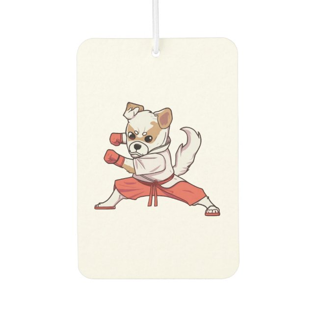 Dog Knows Karate Autolufterfrischer (Vorderseite)