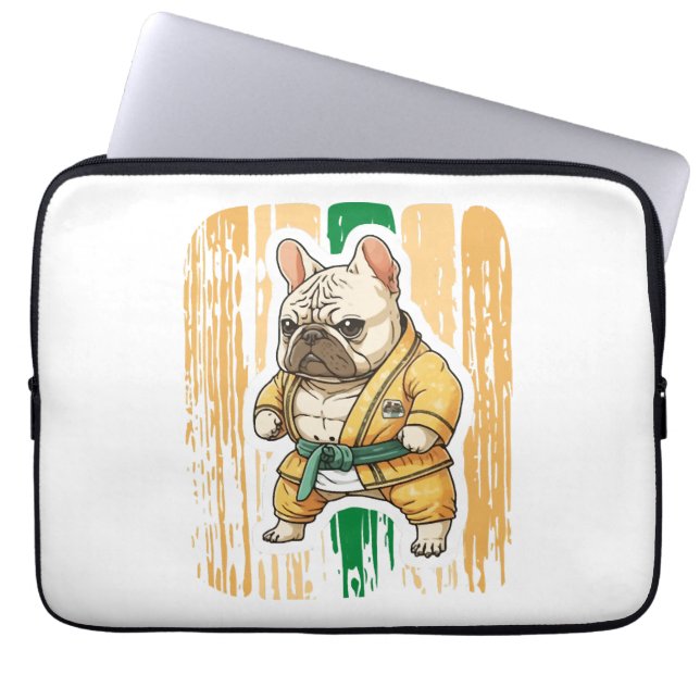 Dog Knows Karate Laptopschutzhülle (Vorderseite)