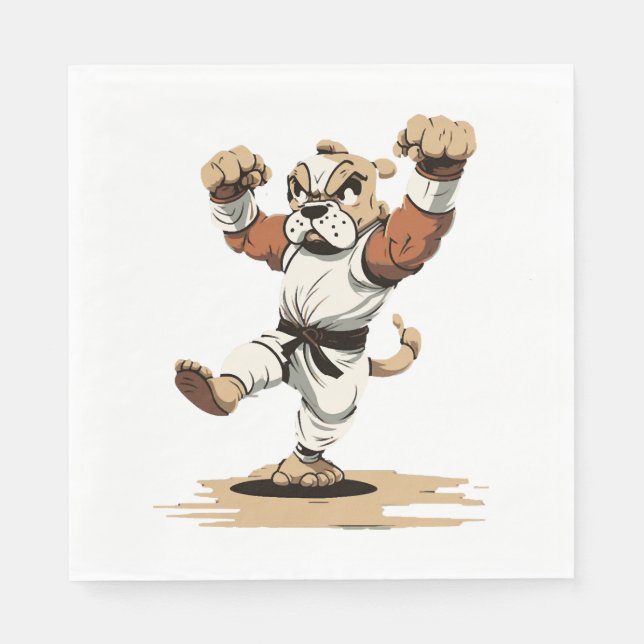 Dog Knows Karate Serviette (Vorderseite)