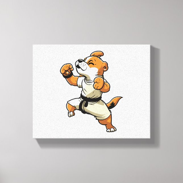 Dog Knows Karate transformiert Leinwanddruck (Vorderseite)