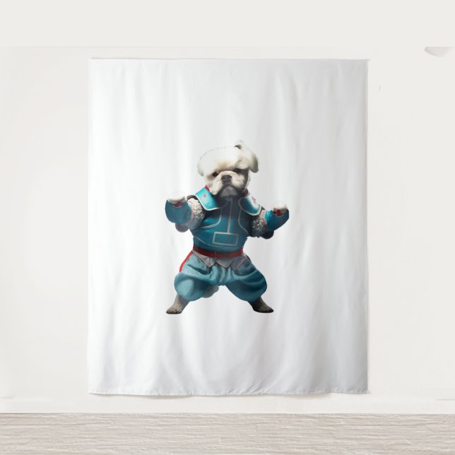 Dog Knows Karate transformiert Wandteppich (Vorderseite)