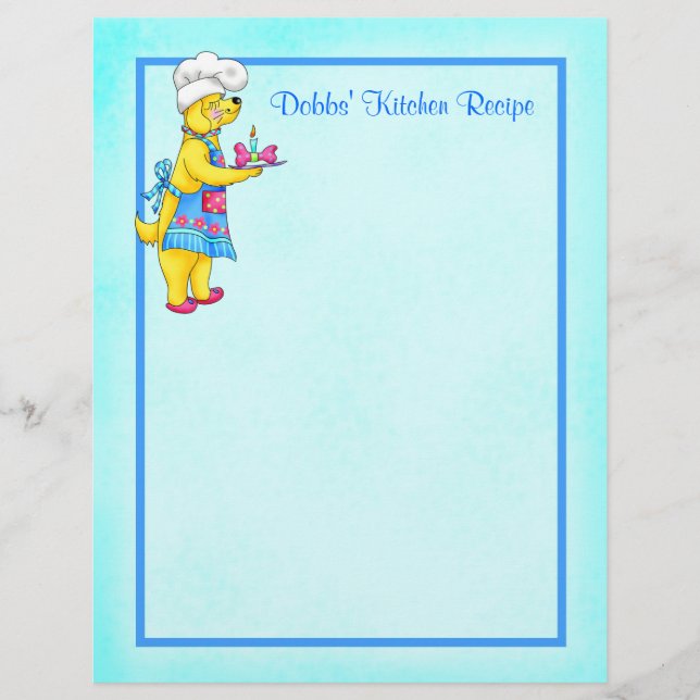 Dog Koch Rezept Letterhead (Vorderseite)