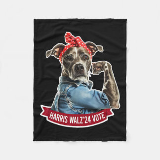 Dog Lady Kamala Harris Tim Walz Wahl Fleecedecke