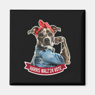 Dog Lady Kamala Harris Tim Walz Wahl Magnet