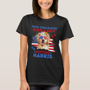 Dog Lady Vote Kamala Harris 2024 Golden Retriever T-Shirt