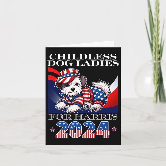 Dog Ladys for Harris 2024 Kamala Präsident Karte (Vorderseite)