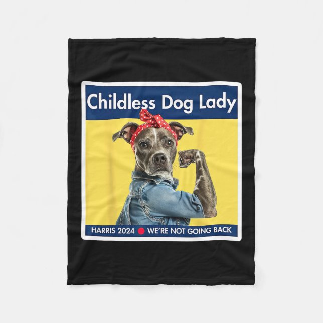 Dog Ladys Kamala Harris 2024 Präsident Fleecedecke (Vorderseite)