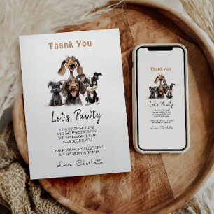 Dog Let's Pawty Birthday Dankeskarte