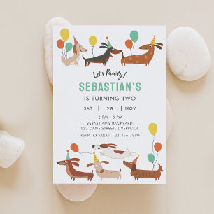 Dog Let's Pawty Birthday Einladung