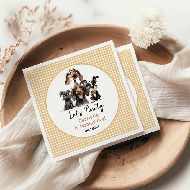 Dog Let's Pawty Birthday Serviette (Von Creator hochgeladen)