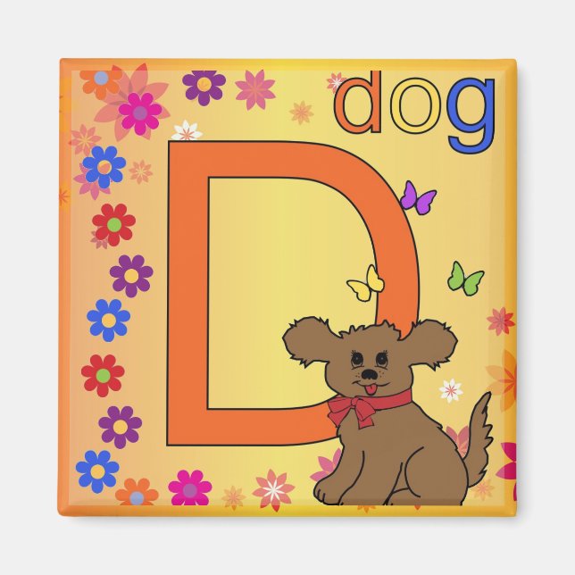 Dog Letter D Magnet (Vorne)