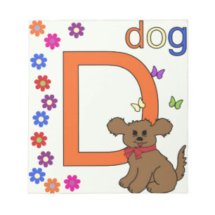 Dog Letter D Notizblock