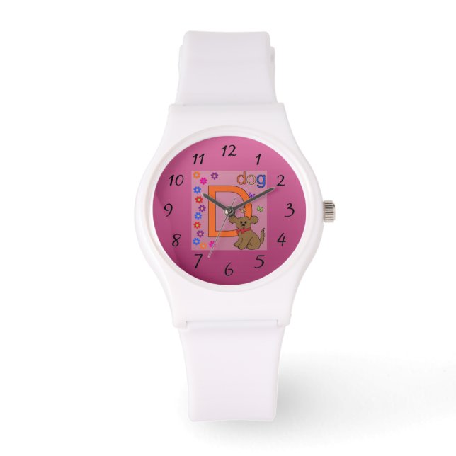 Dog Letter D Watch Armbanduhr (Vorderseite)