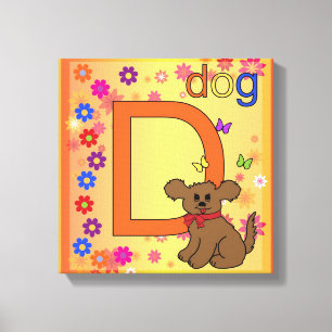 Dog Letter D Wrapped Canvas Leinwanddruck
