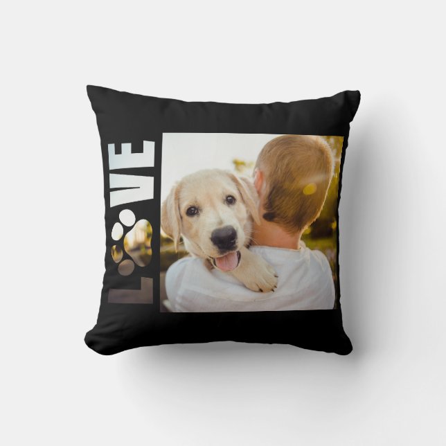 Dog Liebe PW Print durch Buchstaben sehen Kissen (Vorderseite)