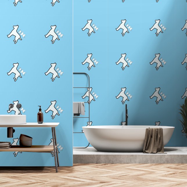 DOG Logo Blue White Diagonal Tapete (Badezimmer)