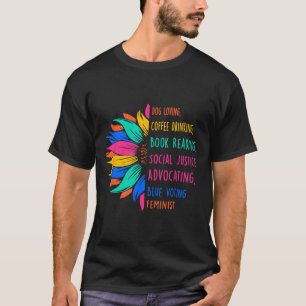 Dog Love Kaffee trinken Buch lesen Social Jus T-Shirt