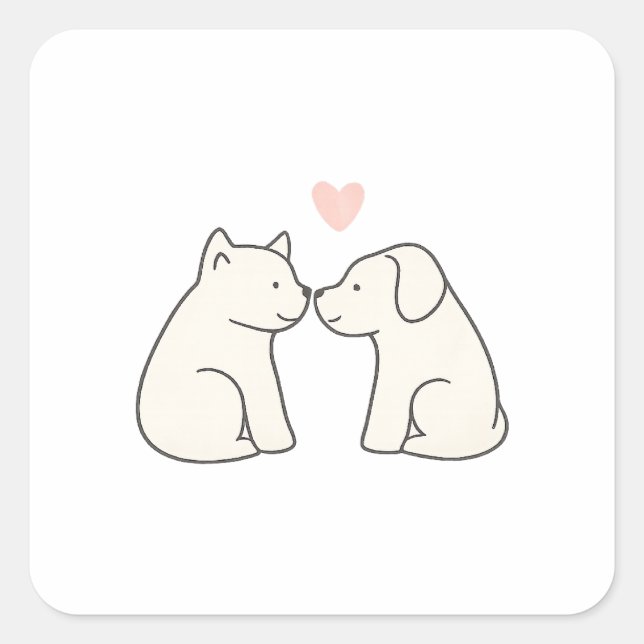 Dog Love Sticker (Vorderseite)