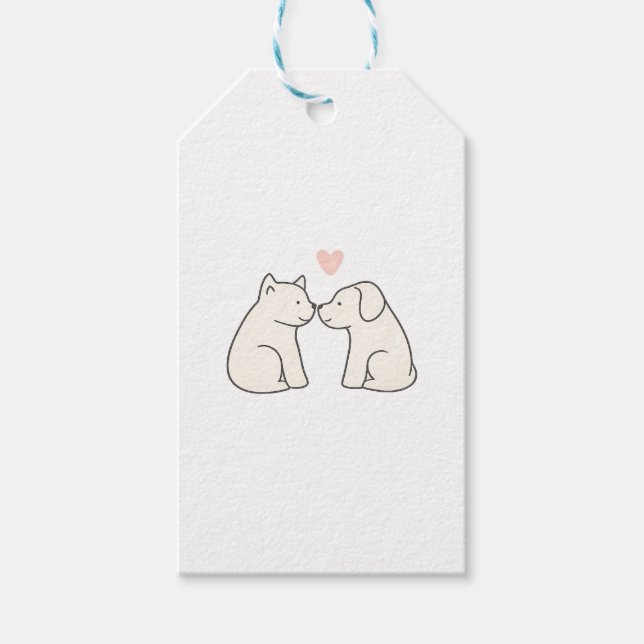 Dog Love Sticker Geschenkanhänger (Vorderseite)