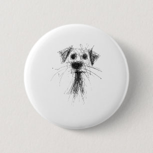 Dog Lover Abstrakt Scribble Art Niedlich Puppy Pup Button
