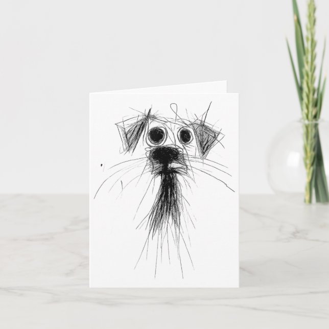 Dog Lover Abstrakt Scribble Art Niedlich Puppy Pup Karte (Vorderseite)