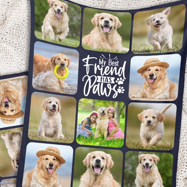Dog Lover Best Friend Custom 11 Pet Foto Collage Fleecedecke (Von Creator hochgeladen)