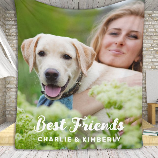 Dog Lover Best Friends Personalisiertes Pet Foto Fleecedecke (Von Creator hochgeladen)