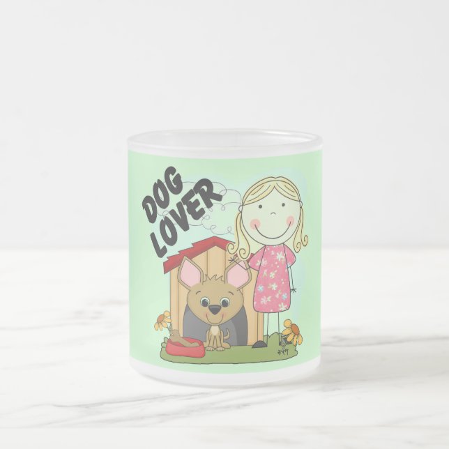 Dog Lover Blond Girl T-shirts and Gifts Mattglastasse (Mittel)