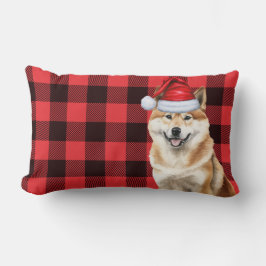 Dog Lover Christmas Akita Holiday Buffalo Kariert Lendenkissen
