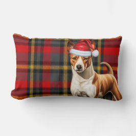 Dog Lover Christmas Basenji Red Kariert Lendenkissen