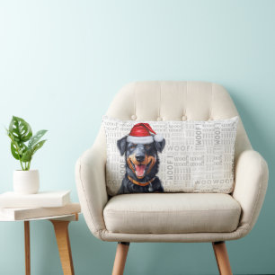Dog Lover Christmas Beauceron in einem Winterhut Lendenkissen