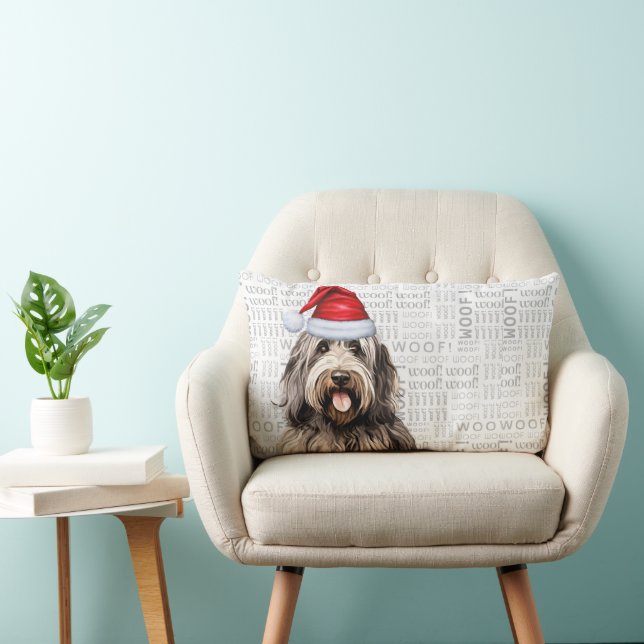 Dog Lover Christmas Bergamasco Holiday Lendenkissen (Stuhl )