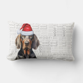 Dog Lover Christmas Black Tan Coonhound Holiday Lendenkissen