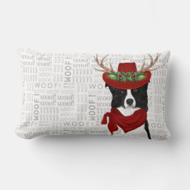 Dog Lover Christmas Border Collie Holiday Lendenkissen