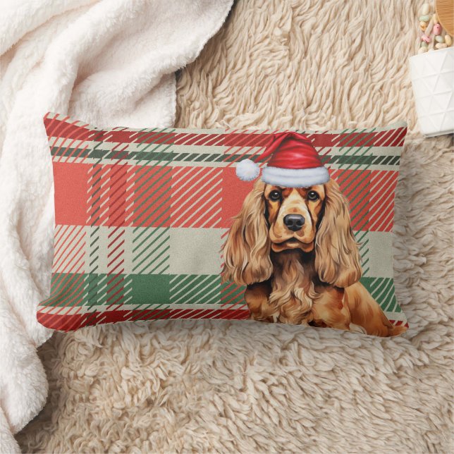 Dog Lover Christmas Cocker Spaniel Holiday Kariert Lendenkissen (Decke)