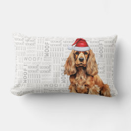 Dog Lover Christmas Cocker Spaniel Woof Holiday Lendenkissen