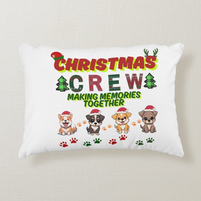 Dog Lover Christmas Family-Christmas crew dogs  Dekokissen (Vorderseite)