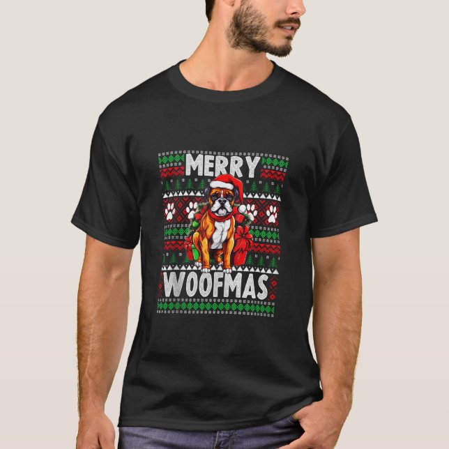 Dog Lover Christmas Funny Ugly Christmas Sweater B T-Shirt (Vorderseite)