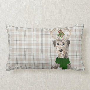 Dog Lover Christmas Irish Wolfhound und Kariert Lendenkissen