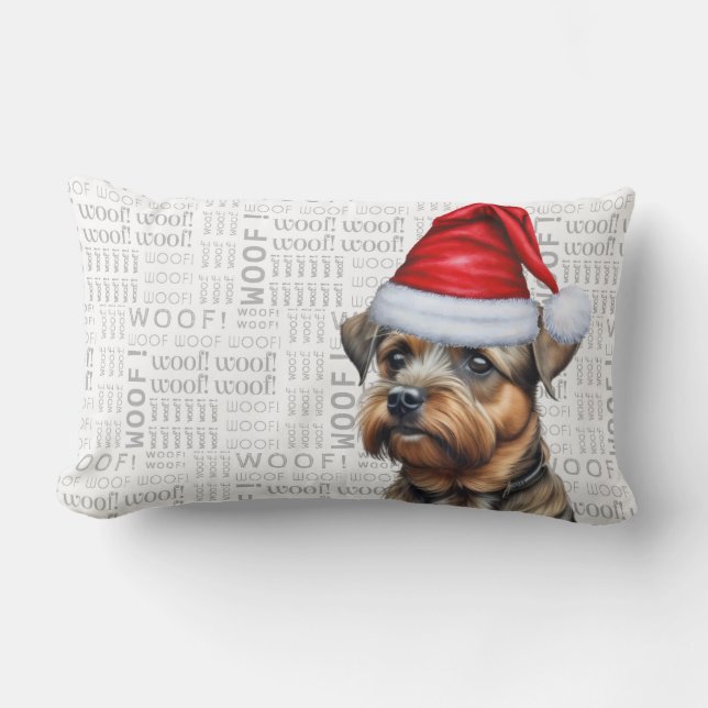 Dog Lover Christmas Niedlich Border Terrier Holida Lendenkissen (Vorderseite)