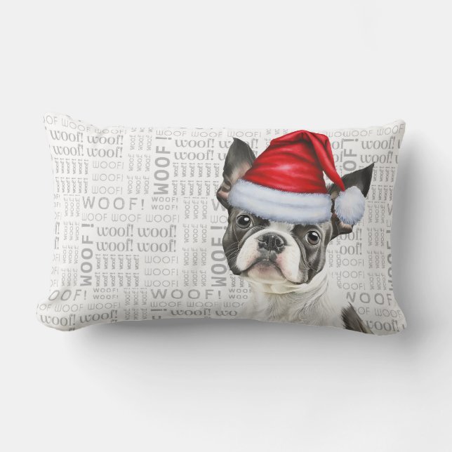 Dog Lover Christmas Niedlich Boston Terrier Holida Lendenkissen (Vorderseite)