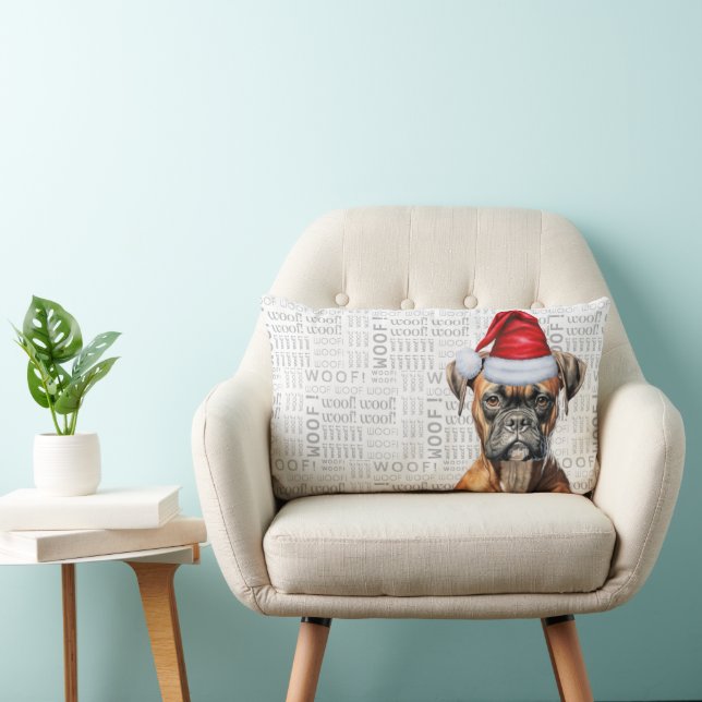 Dog Lover Christmas Niedlich Boxer Holiday Lendenkissen (Stuhl )
