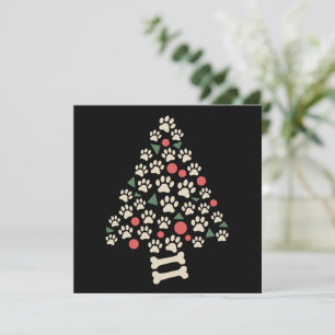 Dog Lover Christmas Paw Tree Paws Holiday Geschenk Feiertagskarte