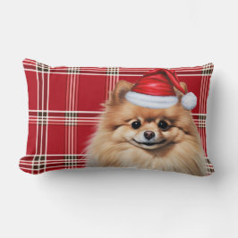 Dog Lover Christmas Pomeranian Holiday Plaid Lendenkissen