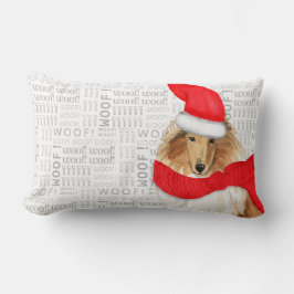Dog Lover Christmas Rough Collie Holiday Lendenkissen
