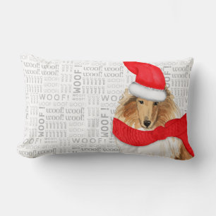 Dog Lover Christmas Rough Collie Holiday Lendenkissen
