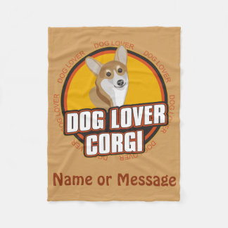 Dog Lover Corgi Blanket anpassen Name / Nachricht Fleecedecke