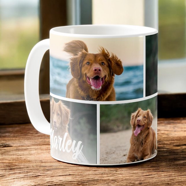 Dog Lover Custom 4 Foto Pet Collage Kaffeetasse (Von Creator hochgeladen)