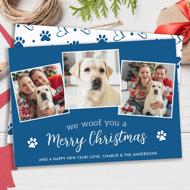 Dog Lover Custom Pet Fotos Woof Frohe Weihnachten (Von Creator hochgeladen)